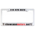 Full Color Signature Dome License Plate Frames - Bright / Brushed Chrome Material